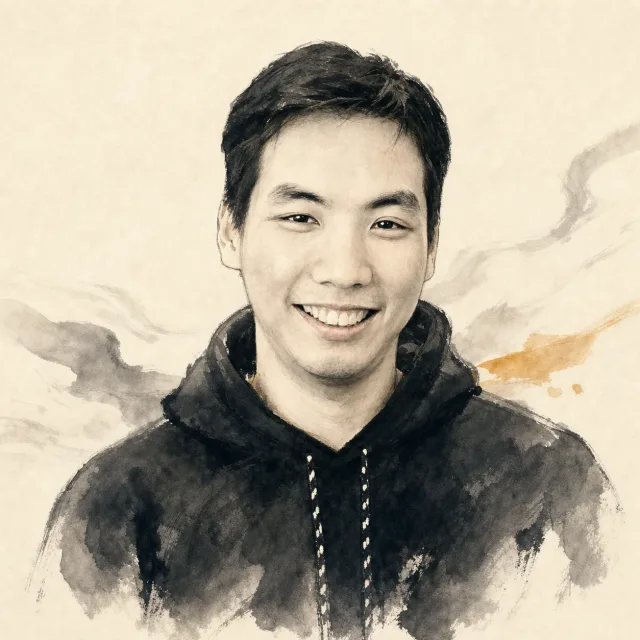 Chinese ink-wash portrait of Vincent Yuchen Lin